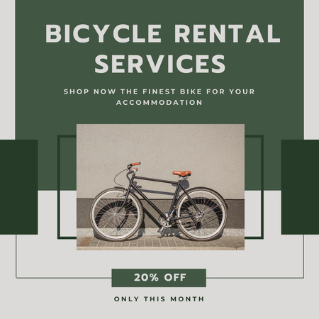 Modèle de visuel Annonce commerciale de location de vélos - Instagram