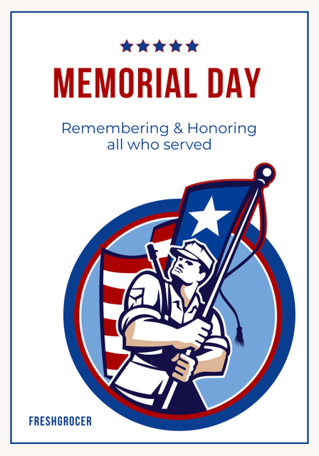 Memorial Day Observing Announcement Poster 28x40in Design Template