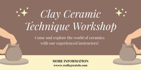 Platilla de diseño Clay Ceramic Workshop Announcement Twitter