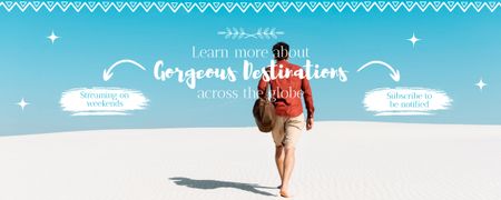 Platilla de diseño Learn about Gorgeous Destinations Twitch Profile Banner