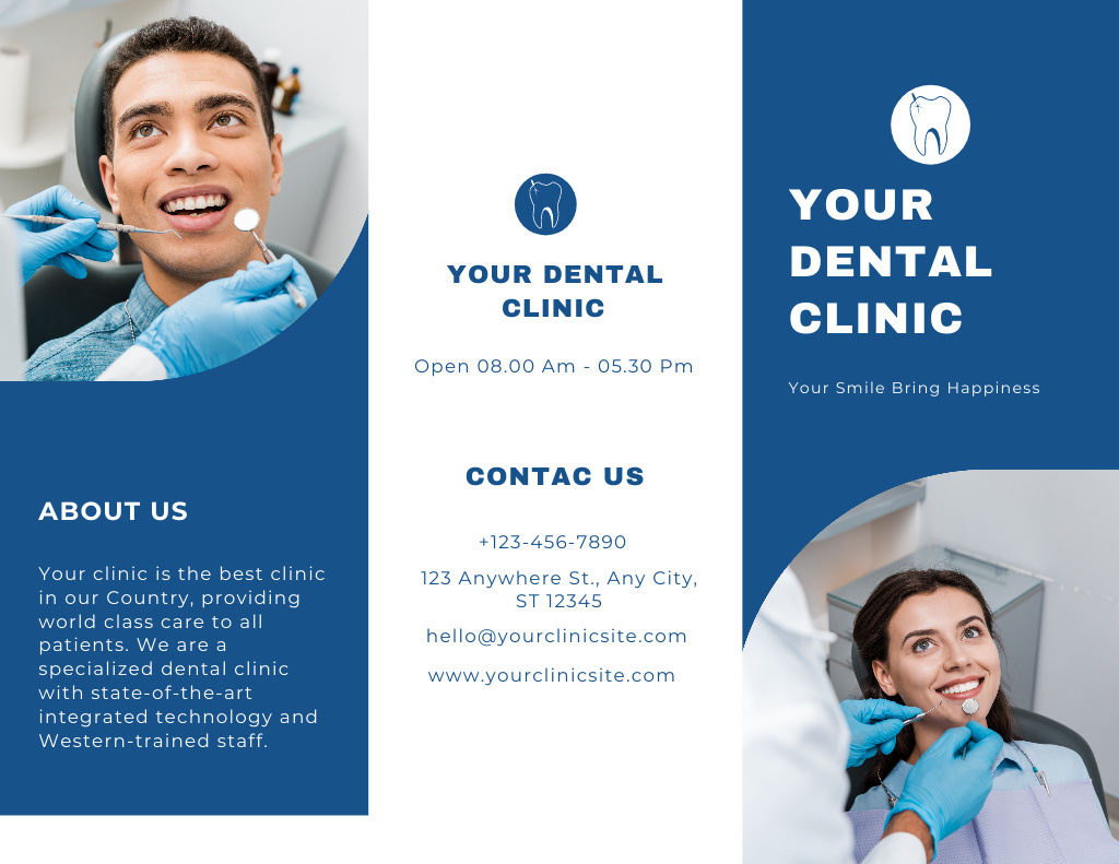 Ontwerpsjabloon van Brochure 8.5x11in van People in Dental Clinic