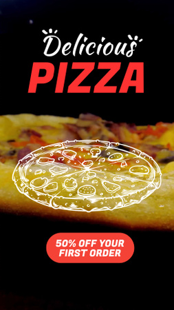 Ontwerpsjabloon van TikTok Video van Cheesy Pizza With Discount For Order