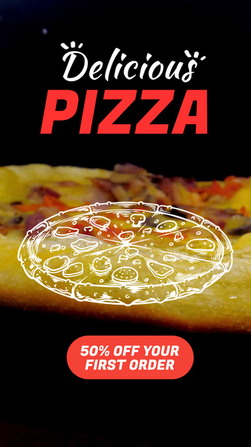 Cheesy Pizza With Discount For Order TikTok Video Šablona návrhu