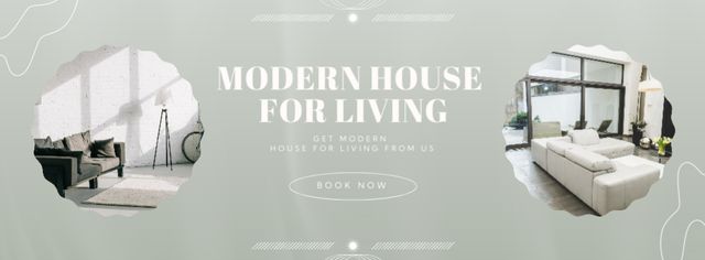Modern House for Living Facebook cover Design Template