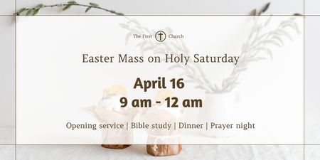 Elegant Easter Mass Announcement Twitter tervezősablon
