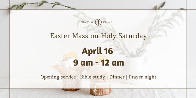 Platilla de diseño Elegant Easter Mass Announcement Twitter