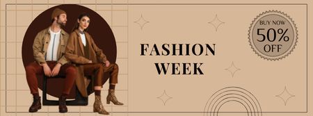 Platilla de diseño Fashion Week Ad Facebook cover