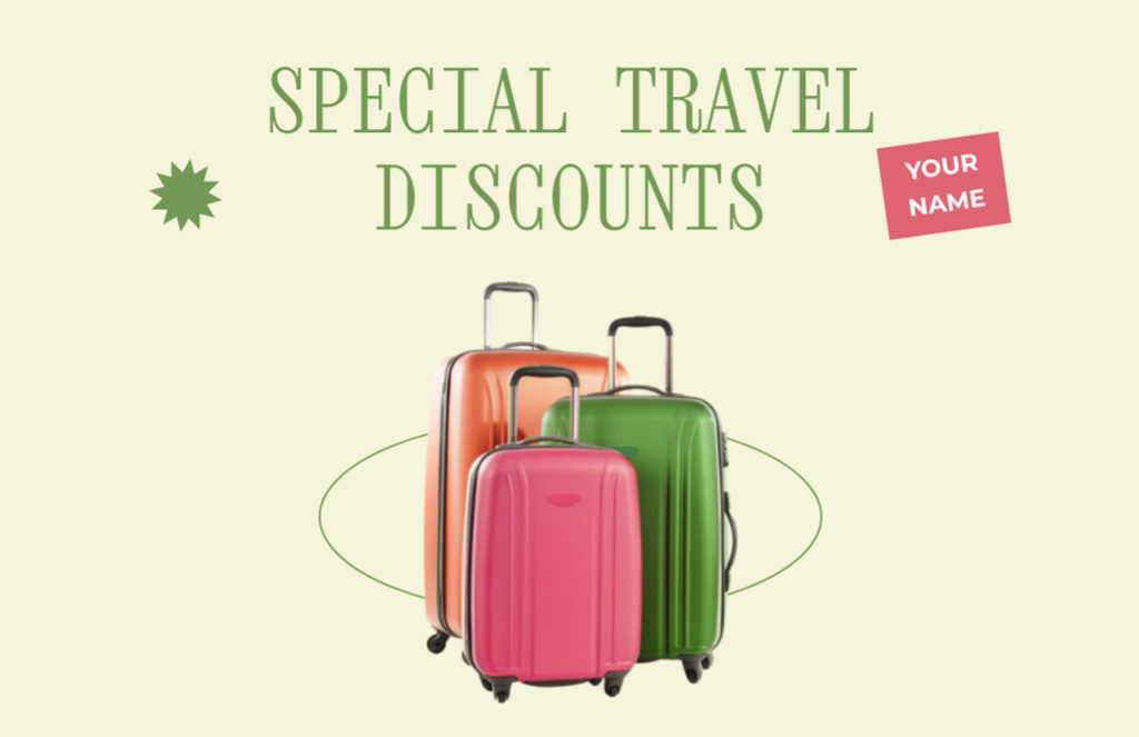 Special Offer on Colorful Plastic Suitcases Flyer 5.5x8.5in Horizontal Modelo de Design