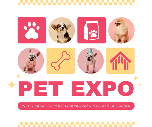 Ontwerpsjabloon van Facebook van Purebred Dogs Expo Event