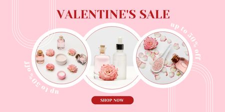Valentine's Day Skin Care Sale Twitter Design Template