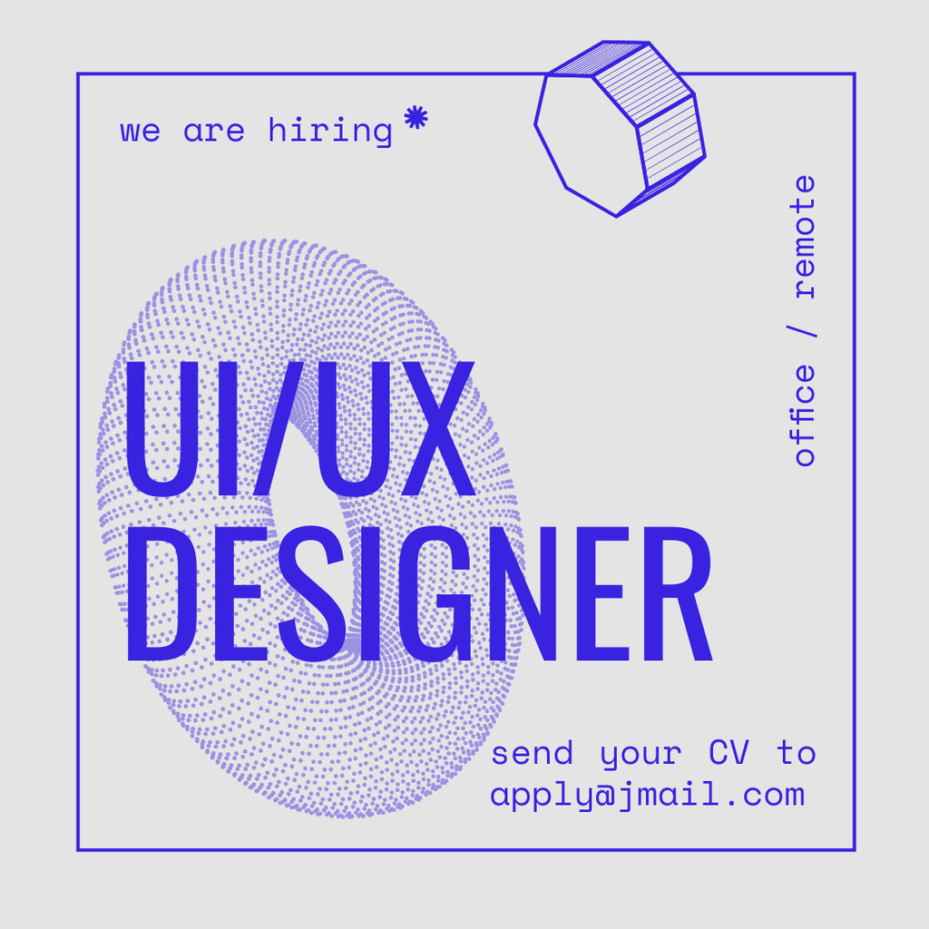 Plantilla de diseño de UI and UX Designers Hiring Retro Style Instagram 