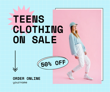 Casual Clothing For Teens With Discount Facebook tervezősablon