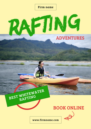Rafting Adventures Ad Poster Design Template