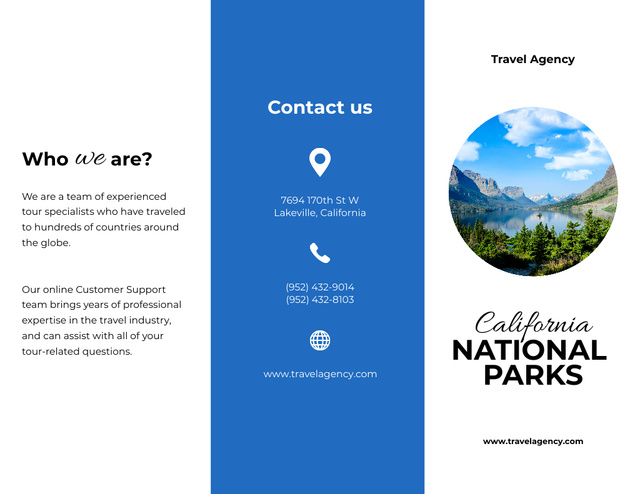 Best Travel Tour Offer to California National Park Brochure 8.5x11in Tasarım Şablonu
