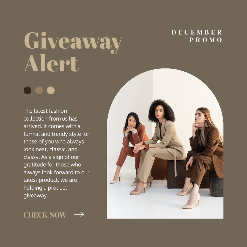 Modèle de visuel Fashion Giveaway with Stylish Women - Instagram