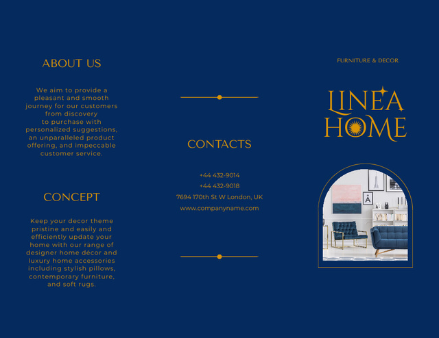 Stylish Home Interior with Modern Chairs Brochure 8.5x11in Πρότυπο σχεδίασης