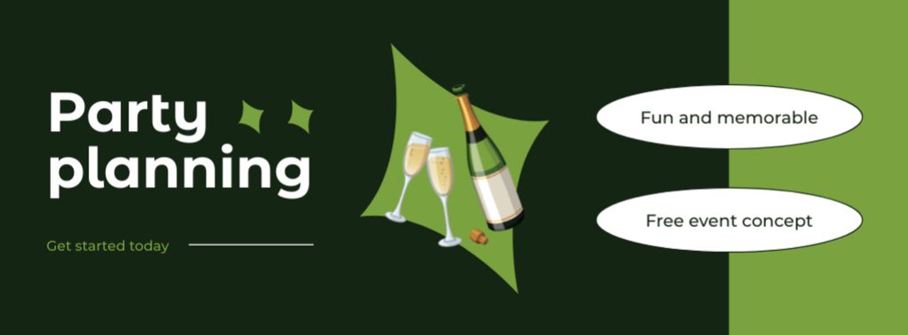 Planning Memorable Champagne Parties Facebook cover – шаблон для дизайна