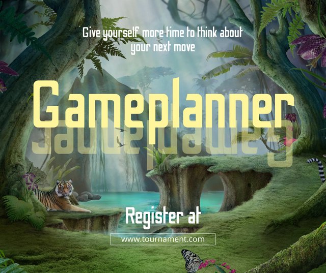 Designvorlage Gaming Tournament Announcement with Bright Illustration für Facebook