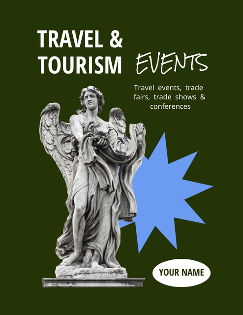 Luxurious Travel And Tourism Events Arrangements In Green Flyer 8.5x11in Šablona návrhu