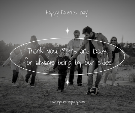 Happy Family Together on Parents' Day Facebook Design Template
