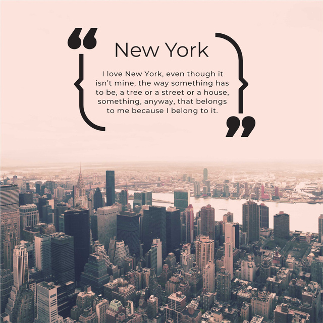New York Inspirational Quote Instagram Πρότυπο σχεδίασης