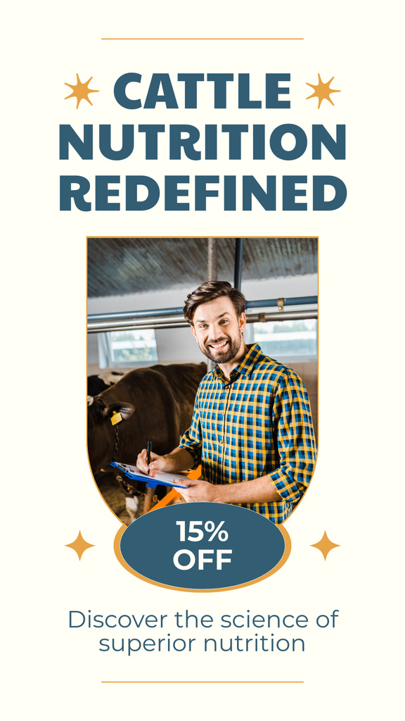 Professional Advisory on Cattle Nutrition Instagram Story Πρότυπο σχεδίασης