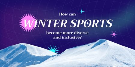 Winter Olympics Announcement Twitter Design Template