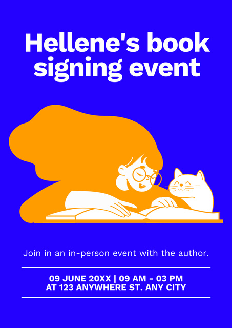 Designvorlage Book Signing Event Ad für Poster