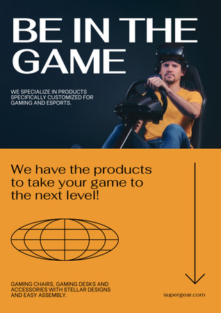 Gaming Gear Ad Poster A3 Design Template