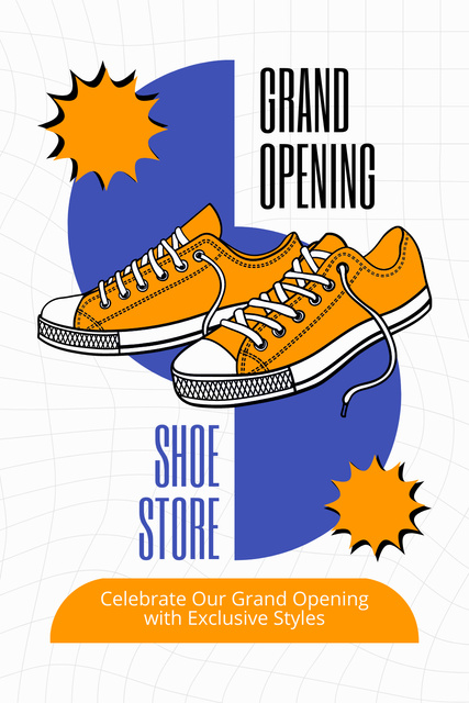 Plantilla de diseño de Exclusive Shoes Store Grand Opening With Catchphrase Pinterest 