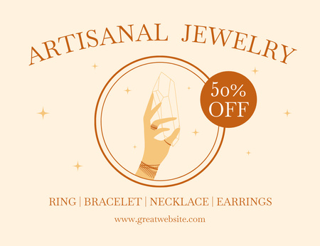 Platilla de diseño Discount on Artisanal Jewelry Thank You Card 5.5x4in Horizontal