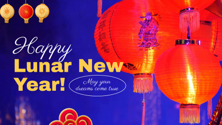 Heartwarming Lunar New Year Congrats And Lanterns Full HD video Design Template