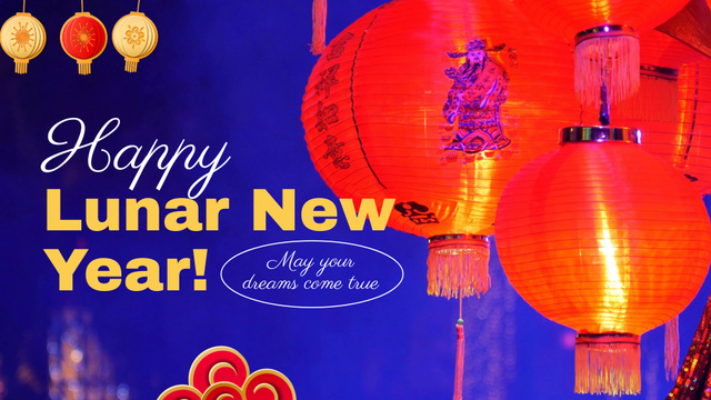 Heartwarming Lunar New Year Congrats And Lanterns Full HD video Tasarım Şablonu
