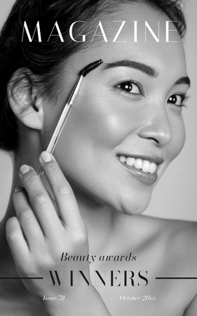 Ontwerpsjabloon van Book Cover van Aankondiging van de schoonheidswedstrijd van de Aziatische vrouw