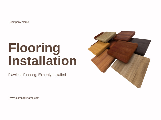 Designvorlage Flooring Installation Services with Floor Samples für Presentation