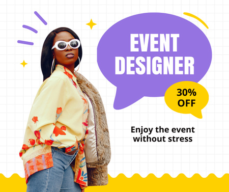 Design de evento elegante sem estresse Facebook Modelo de Design