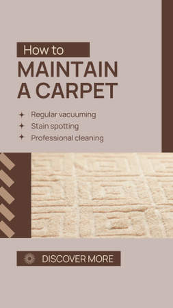 Plantilla de diseño de Consejos y trucos para el mantenimiento regular de alfombras Instagram Video Story 