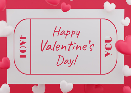 Platilla de diseño Cute Valentine's Day Greeting with Hearts Postcard