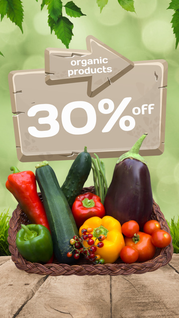 Discount Plate for Seasonal Vegetables Instagram Story Design Template