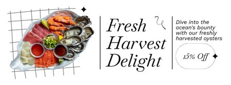 Fresh Harvest of Delicious Seafood Facebook cover Design Template