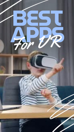 Kid in Virtual Reality Glasses TikTok Video Design Template