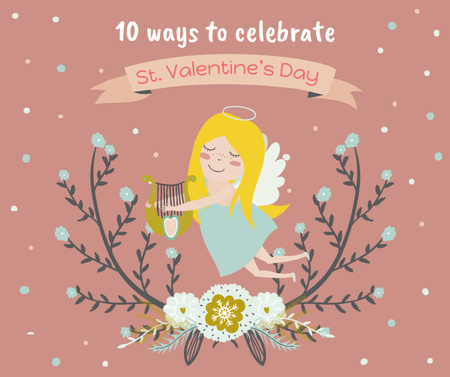 Platilla de diseño Valentine's day greeting with Angel Facebook