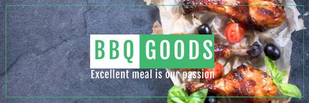 BBQ Food Offer with Grilled Chicken Email header Design Template