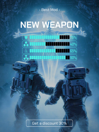Ontwerpsjabloon van Poster US van Nieuwe gamewapenadvertentie