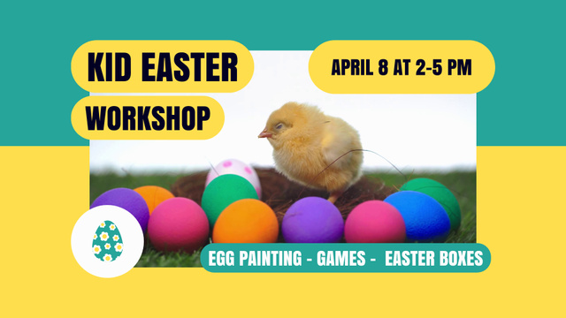 Easter Kids' Workshop Announcement Full HD video Tasarım Şablonu