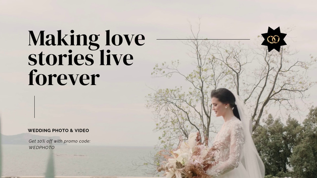 Ontwerpsjabloon van Full HD video van Wedding Photos And Video Stories With Discount