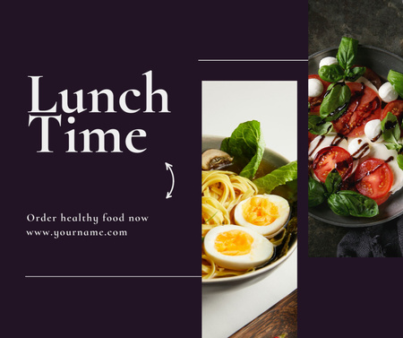 Sağlıklı Yemek Reklamı için Öğle Yemeği Fikri Facebook Tasarım Şablonu