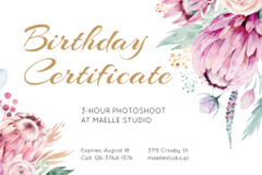 Photo Session Offer with Tender Watercolor Flowers