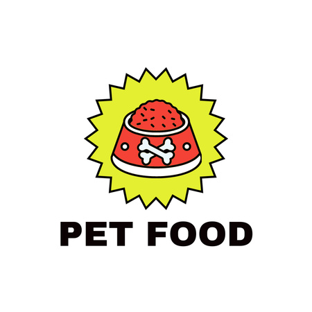 Oferta de ração para animais de estimação Animated Logo Modelo de Design