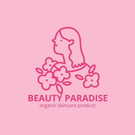 Plantilla de diseño de Organic Skincare Product Ad with Attractive Woman Logo 